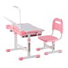 Kids Study Chair and Desk Set, Study Desk and Chair for Kids with Table Lamp, Adjustable Height & 0-40° Tilted Desktop Kids Desk and Chair