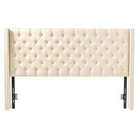 Headboard, King Size Headboard with Adjustable Height, Comfortable Diamond Tufted for King Size Bed, W84.1 x H (54.33-60.24) x D 8.27 in
