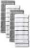Albany Kitchen Towel 4-Pack Set, Grey/White, 16"x26"