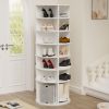 Rotating Shoe Rack Tower, 7-Tier Spinning Shoe Rack, Free Standing 360° Revolving Shoe Organizer