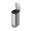 Kitchen Trash Can, 13.2 Gallon Stainless Steel Slim Step Garbage Bin with Soft Close Lid, Silver