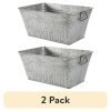 (2 pack)Large Rectangle Galvanized Tub BH28-056-099-29, 22 in L x 15 in W x 10 in H