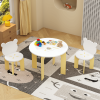 Kids Table and Chair Set, 3-Piece Toddler Table with 2 Chairs, Cute Bear-Back Chairs, Sturdy Wooden Activity Table Set for Kids, Playroom, Bedroom