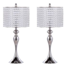 Ashland 27" Contemporary Metal Table Lamp in Polished Nickel with Round Clear K9 Crystal Beads and Polished Nickel Shade from Grandview Gallery b