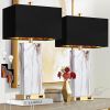 Touch Control Table Lamps Set of 2, Modern Contemporary Bedside Lamp with 2 USB Ports 1 AC Outlet