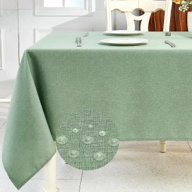Textured Linen Table Cloth for Rectangle Table - Sage Green Tablecloths Rectangular Waterproof Wrinkle Free Wipeable Dining Cover for Spring Wedd