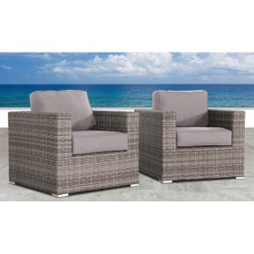Fully Assembled Patio Chair with Sunbrella Cushions (Set of 2)Canvas Taupe Sunbrella® Canvas