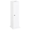 Toilet Paper Cabinet, Small Bathroom Corner Floor Cabinet with Doors and Shelves, Thin Storage Bathroom Organizer for Paper Shampoo, White