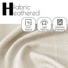 Heathered Beige Curtains for Living Room 96 inches Linen Textured Curtains Light Filtering Back Tab Curtains 2 Panels
