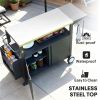 Outdoor barbecue cart, grill, with storage rack