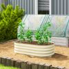 3.4' x 2' x 1' Galvanized Raised Garden Bed Kit, Metal Planter Box with Safety Edging, Cream