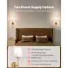 Battery Operated Wall Sconce Set of 2, 4000mAh Rechargeable Wireless Wall Lights with Remote Control, 30 Lighting Modes, 12 RGB Colors & Timer