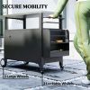Outdoor barbecue cart, grill, with storage rack