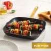 Forged Induction 11 Inch Ceramic Nonstick Square Grill Pan, Dishwasher Safe and Oven Safe to 500°F, Black