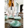 Colette 12-Piece Stoneware Dinnerware Set, Green