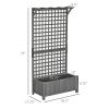 Wood Planter with Trellis for Vine Climbing, Raised Garden Bed, Privacy Screen for Backyard, Patio, Dark Gray