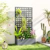 Galvanized Raised Garden Bed Planter Box with Trellis for Climbing Plants, Vegetable, Vines, 35" x 16" x 70", Gray