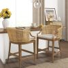 Handcrafted Rattan Counter Stool 25" H