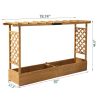 Raised Garden Bed with Trellis, Hanging Roof, Planter Box, Drainage Holes, Vertical Plant Container for Vine Climbing Plant Flower