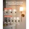 Battery Operated Wall Sconce Set of 2, 4000mAh Rechargeable Wireless Wall Lights with Remote Control, 30 Lighting Modes, 12 RGB Colors & Timer