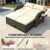 Sofa bed, outdoor sofa bed, outdoor lounge chair, beige
