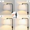 Dimmable Floor Lamp, 1000 Lumens LED Edison Bulb Included Black