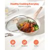 19 Piece Pots and Pans Set Nonstick, Granite Cookware Set, Induction Cookwares, Kitchen RV Cooking Sets with Frying, Sauce, Saute, Tempered Glass Lids
