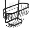 Shower Caddy, 3-Tier Hanging Bathroom Shower Storage Organization Shelves Rack Set, with Soap Holder and Hooks for Towels, Sponge