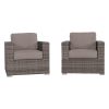 Fully Assembled Patio Chair with Sunbrella Cushions (Set of 2)Canvas Taupe Sunbrella® Canvas