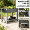 Wooden elevated flowerpot box, elevated garden bed, planting box, gray