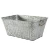 (2 pack)Large Rectangle Galvanized Tub BH28-056-099-29, 22 in L x 15 in W x 10 in H