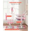 Kids Study Chair and Desk Set, Study Desk and Chair for Kids with Table Lamp, Adjustable Height & 0-40° Tilted Desktop Kids Desk and Chair