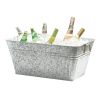 (2 pack)Large Rectangle Galvanized Tub BH28-056-099-29, 22 in L x 15 in W x 10 in H