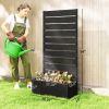 Trellis Planter for Climbing Plants, Raised Garden Bed with Trellis, Planter Box for Outdoor, 28.25" x 15" x 59", Black