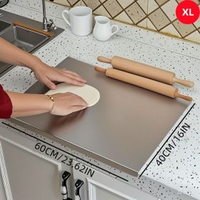 Stainless Steel Cutting Board with Lip for Kitchen Chopping Boards for Countertop Large Metal Cutting Board over Sink Suitable for Meat Fruits Ve (size: 40cm*60cm)